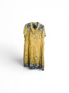 ModCloth Yellow Floral Short Sleeve Dress Size 3XL.